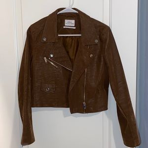 Urban Outfitters brown leather jacket